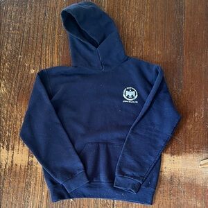 Navy Hooded Sweatshirt with camp nor’ester White Logo
